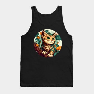 Baby Cute Cat Flower - Floral Cat Lover Tank Top